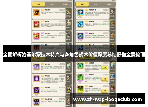 全面解析洛塞尔索技术特点与多角色战术价值深度总结报告全景梳理 全面解析洛塞尔索技术特点与多角色战术价值深度总结报告全景梳理