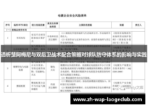 透析楚阿梅尼与双后卫战术配合策略对球队防守体系的影响与实践